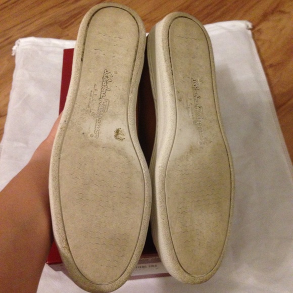 Salvatore Ferragamo Tan Leather Sneakers 8.5 - Picture 6 of 10